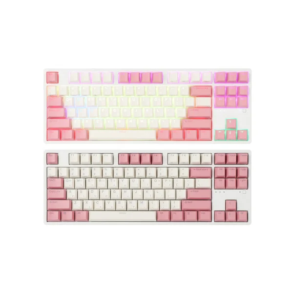 앱코 KN01C 텐키리스 PBT 무접점 키보드 핑크 45g, 핑크 45G