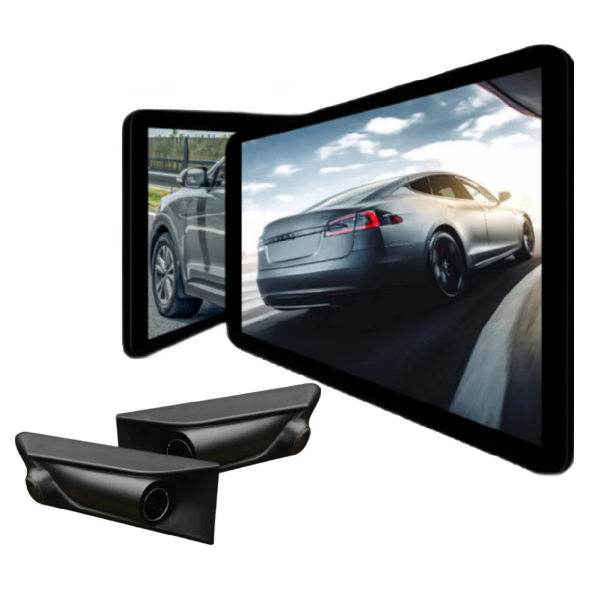 네오스 디지털사이드미러 블랙박스 기능 포함 고화질 듀얼 측후방 카메라 감