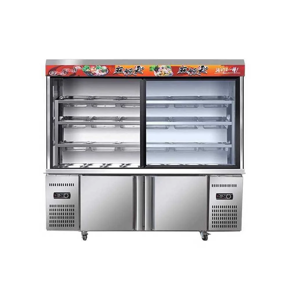 마라탕 냉장고 야채 오픈 보관 과일 업소용 코너 커튼식 신천, 2300x