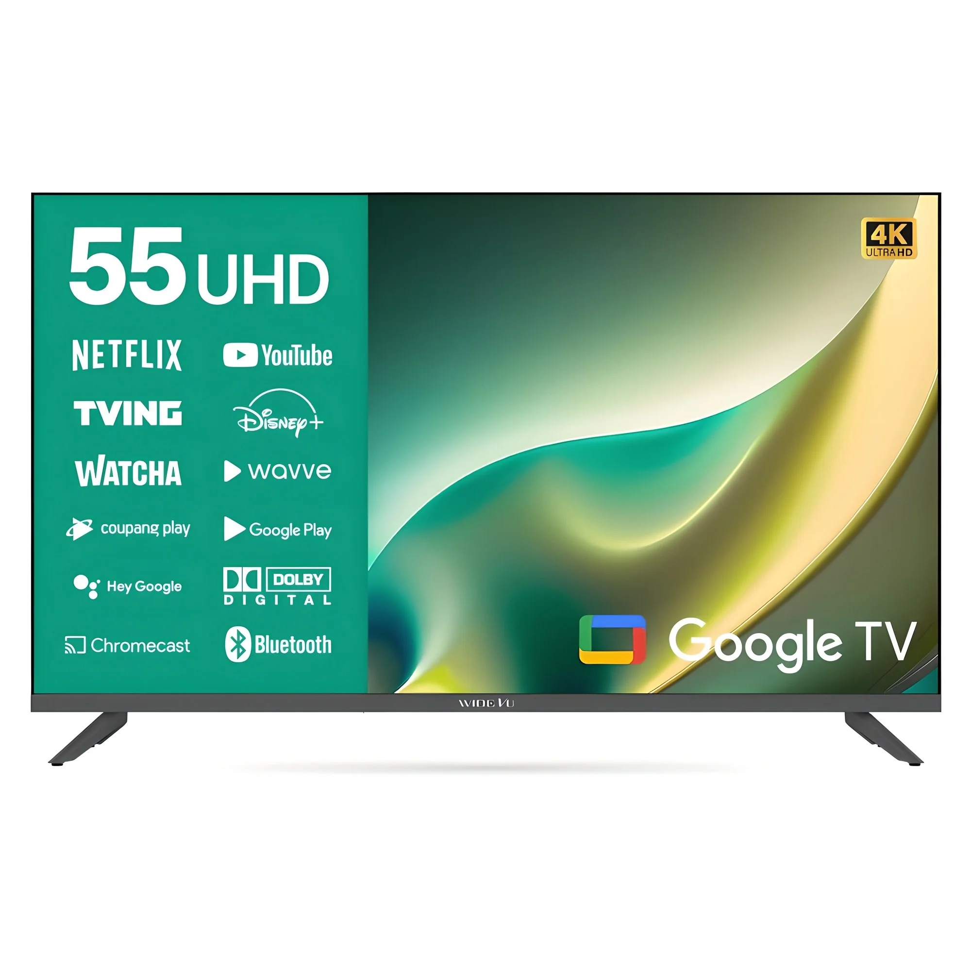 와이드뷰 4K UHD 구글3 스마트 TV, 139cm(55인치), WGE
