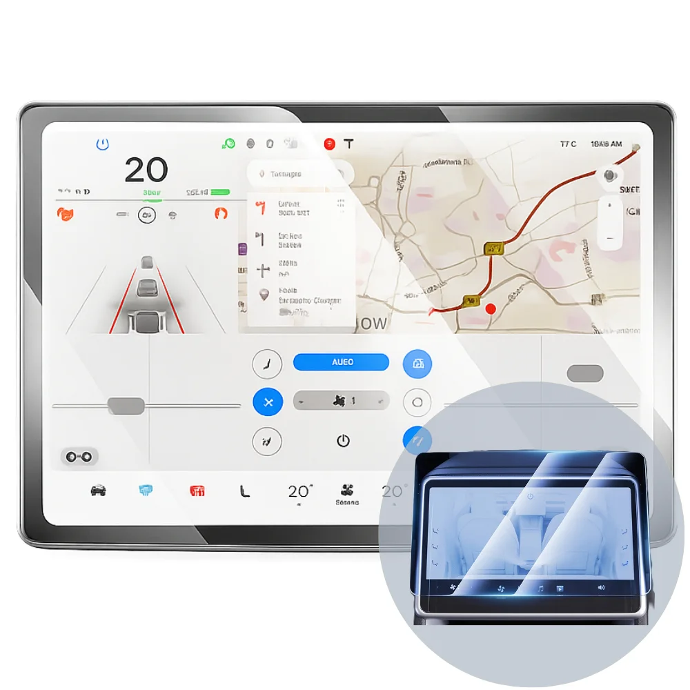 2026년 테슬라 모델 Y 16인치 네비게이션+2열 디스플레이 보호필름