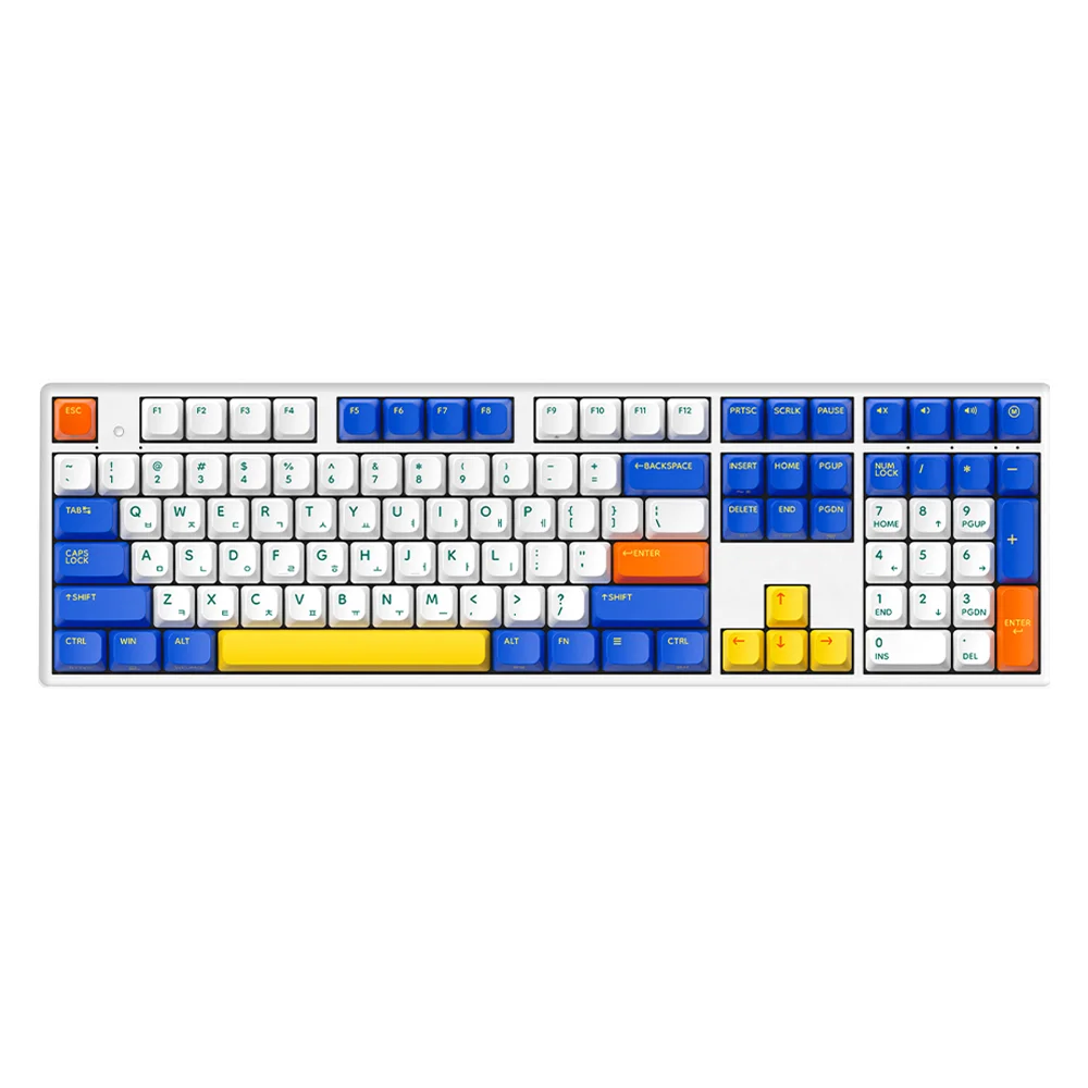 한성컴퓨터 동그리 8K 유무선 키보드, TOY BLOCK(화이트 + 블루