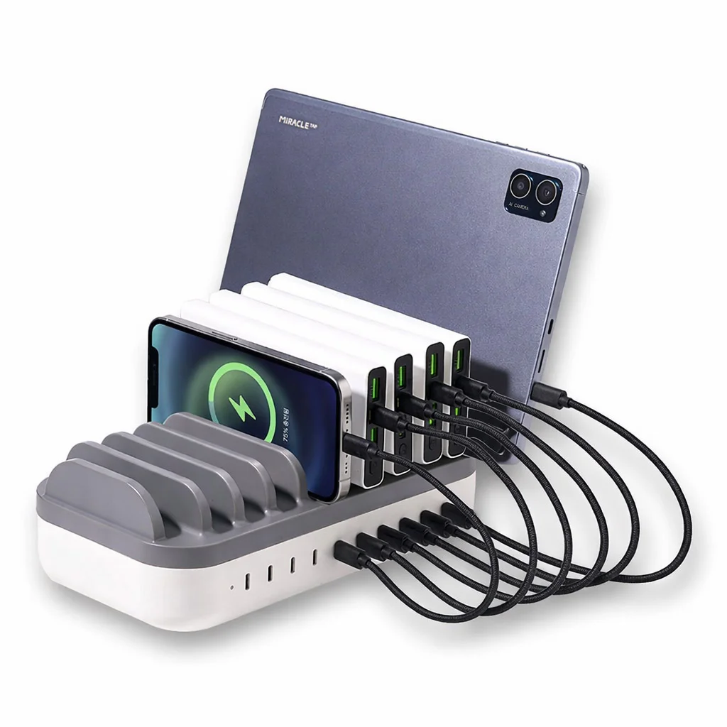 미라클엠 200W ALL C to C타입 10포트 멀티충전기 업소용 고속