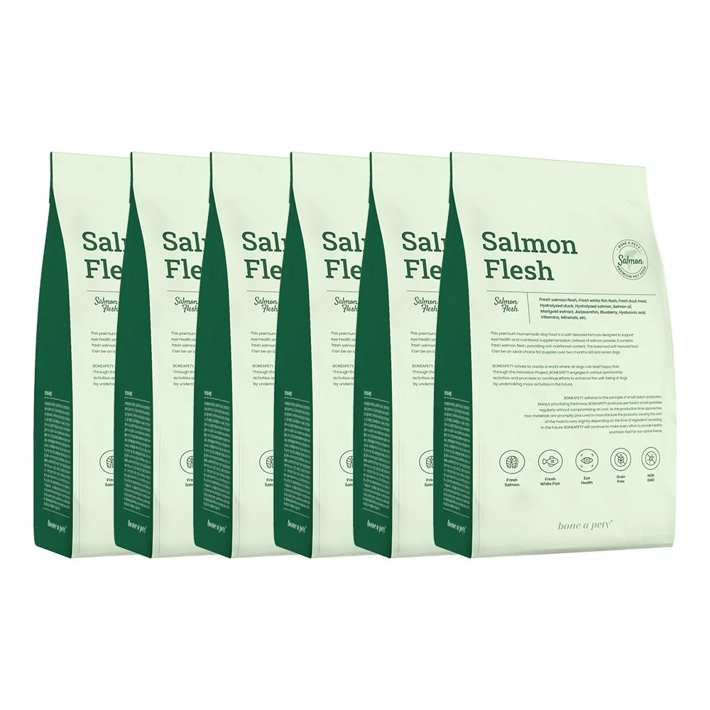 본아페티 플러스 강아지 연어 수제사료, 연어, 1kg, 6개