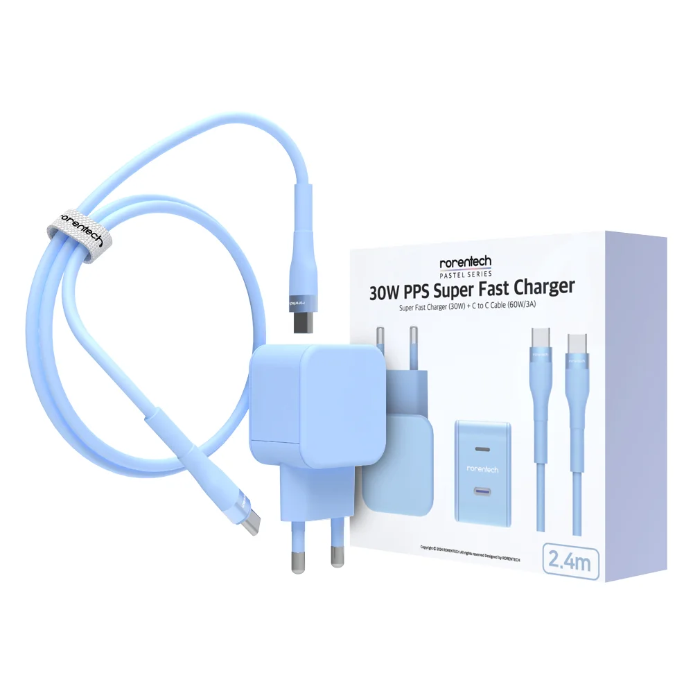로랜텍 파스텔 PPS PD 초고속 충전기 30W + C타입 to C타입