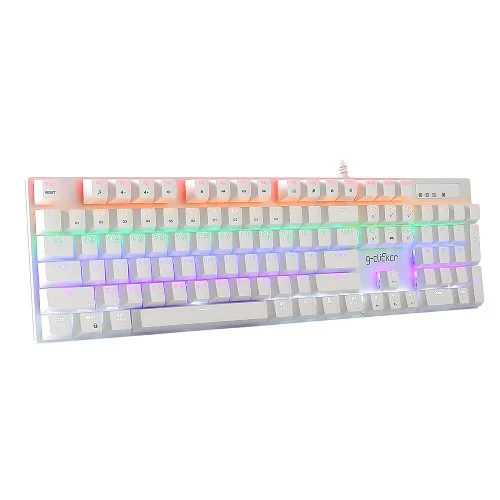 지클릭커 스페셜 기계식 유선 키보드, 화이트, GK-510X, 갈축