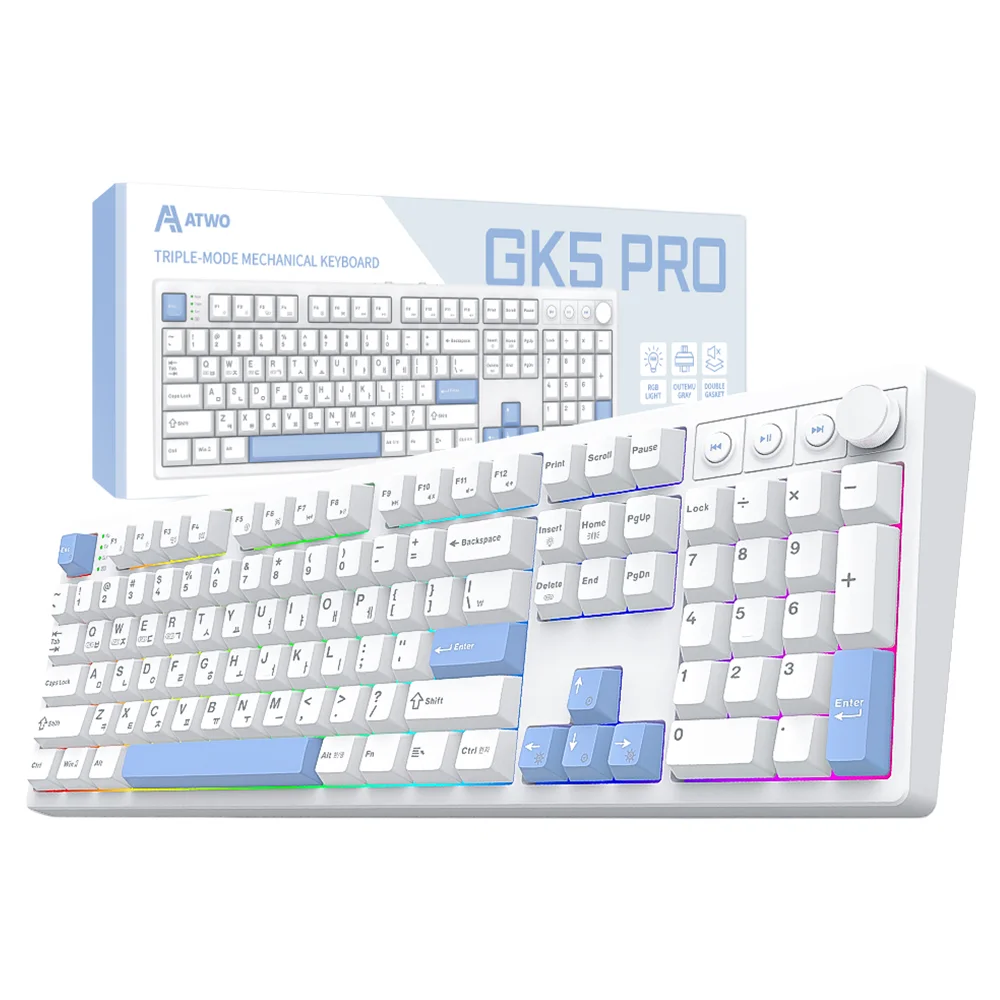 에이투 풀배열 게이밍 유무선 키보드 오테뮤 그레이축, 화이트스카이, GK