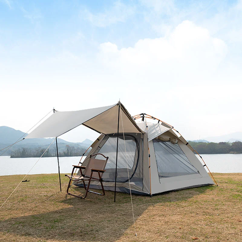 ALLILIO 캠핑텐트 자동 원터치텐트 방수 차양텐트 투 도어 투 윈도우