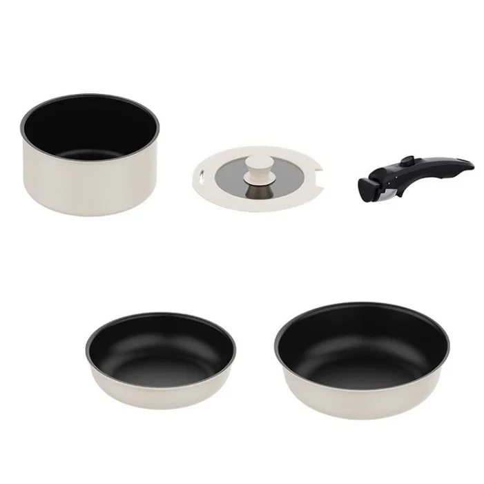 OYEAH 5종 세트다기능 탈착식 손잡이 냄비 세트, 흰색 5종세트 1개